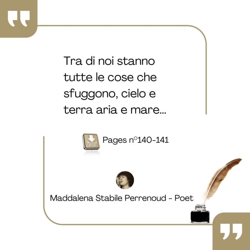 Italian poetry quote by Maddalena Stabile Perrenoud.