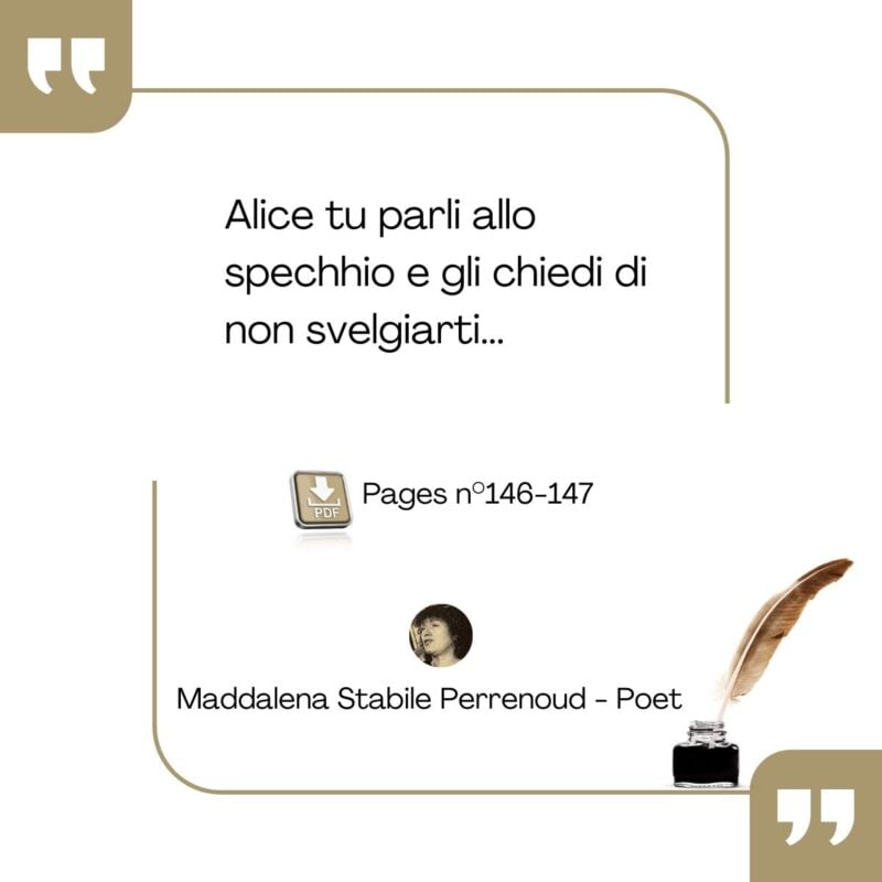 Italian poem excerpt about Alice and a mirror